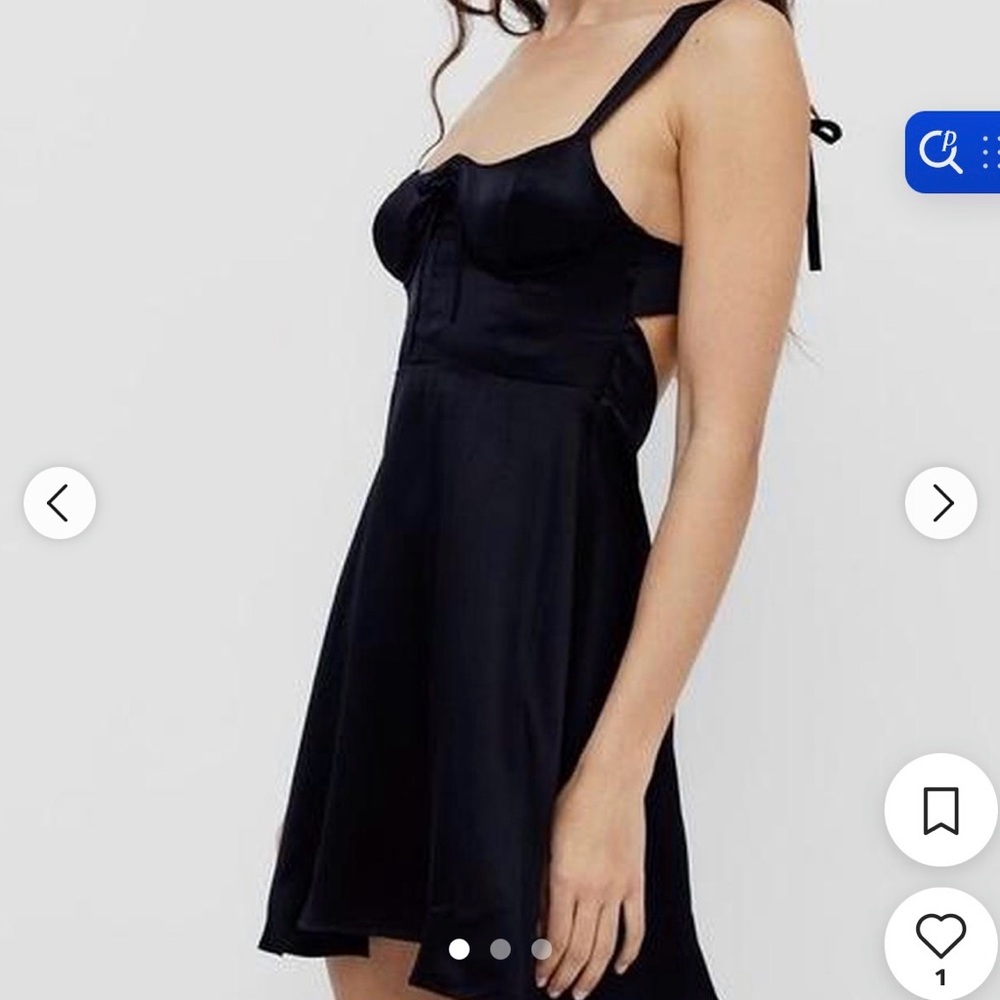 For love and lemons black silk mini dress